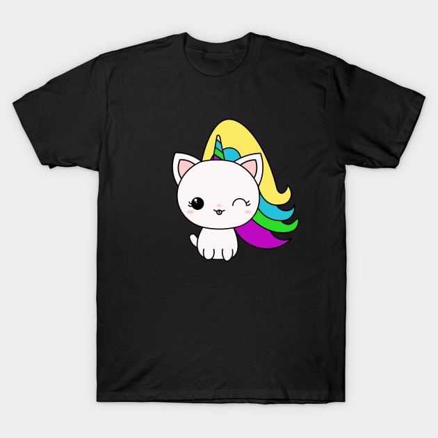 Unicat Unicorn Kawaii Cat T-Shirt by charlescheshire